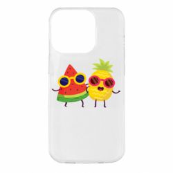 Чехол для iPhone 14 Pro Pineapple with watermelon - PrintSalon