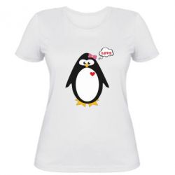 Женская футболка Пингвин девочка - PrintSalon