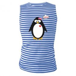 Майка-тельняшка Пингвин девочка - PrintSalon