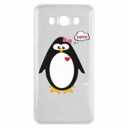 Чехол для Samsung J7 2016 Пингвин девочка - PrintSalon