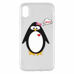 Чехол для iPhone X/Xs Пингвин девочка - PrintSalon