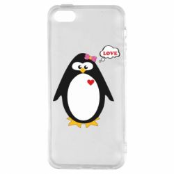 Чехол для iPhone5/5S/SE Пингвин девочка - PrintSalon