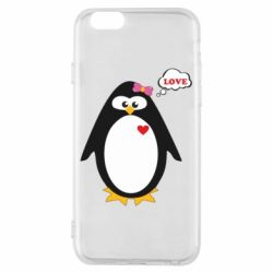 Чехол для iPhone 6/6S Пингвин девочка - PrintSalon