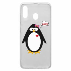 Чехол для Samsung A30 Пингвин девочка - PrintSalon