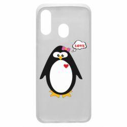 Чехол для Samsung A40 Пингвин девочка