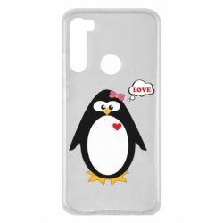 Чехол для Xiaomi Redmi Note 8 Пингвин девочка - PrintSalon