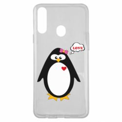 Чехол для Samsung A20s Пингвин девочка - PrintSalon