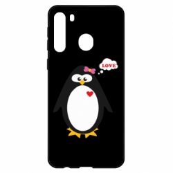 Чехол для Samsung A21 Пингвин девочка - PrintSalon