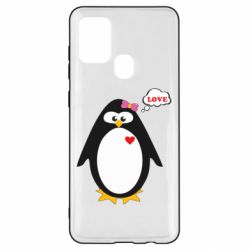 Чехол для Samsung A21s Пингвин девочка - PrintSalon