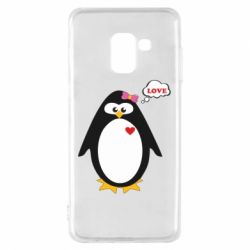 Чехол для Samsung A8 2018 Пингвин девочка - PrintSalon