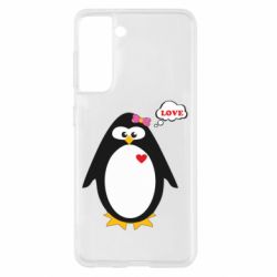 Чехол для Samsung S21 Пингвин девочка - PrintSalon