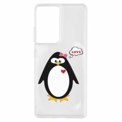 Чехол для Samsung S21 Ultra Пингвин девочка - PrintSalon