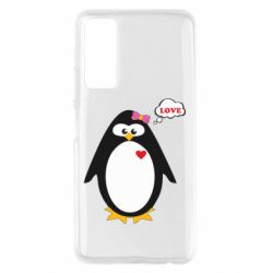 Чехол для Huawei P Smart 2021 Пингвин девочка - PrintSalon