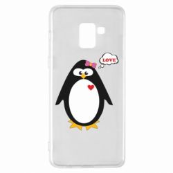 Чехол для Samsung A8+ 2018 Пингвин девочка - PrintSalon