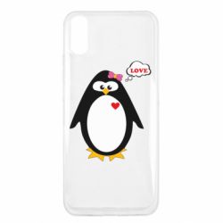 Чехол для Xiaomi Redmi 9a Пингвин девочка - PrintSalon
