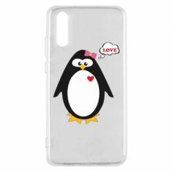 Чехол для Huawei P20 Пингвин девочка - PrintSalon
