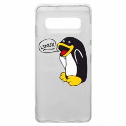 Чехол для Samsung S10+ Пингвин Линукс - PrintSalon
