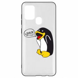 Чехол для Samsung A21s Пингвин Линукс - PrintSalon