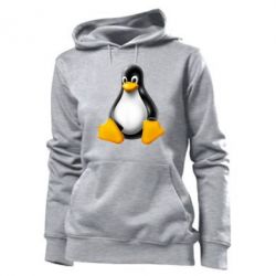 Женское худи Пингвин Linux - PrintSalon