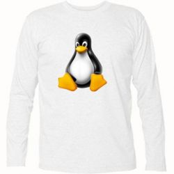 Футболка с длинным рукавом Пингвин Linux - PrintSalon