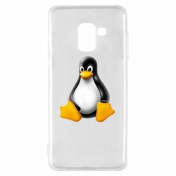 Чехол для Samsung A8 2018 Пингвин Linux