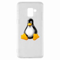 Чехол для Samsung A8+ 2018 Пингвин Linux - PrintSalon