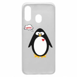 Чехол для Samsung A40 Пингвин мальчик