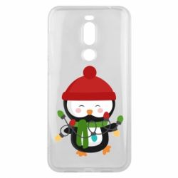 Чехол для Meizu X8 Пингвин с гирляндой - PrintSalon