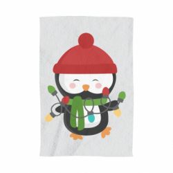 Полотенце с принтом Пингвин с гирляндой - PrintSalon
