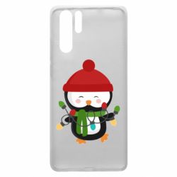 Чехол для Huawei P30 Pro Пингвин с гирляндой - PrintSalon