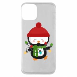 Чехол для iPhone 11 Пингвин с гирляндой - PrintSalon