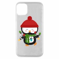 Чехол для iPhone 11 Pro Пингвин с гирляндой - PrintSalon