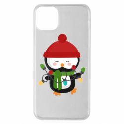 Чехол для iPhone 11 Pro Max Пингвин с гирляндой - PrintSalon