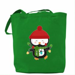 Эко-сумка Пингвин с гирляндой - PrintSalon