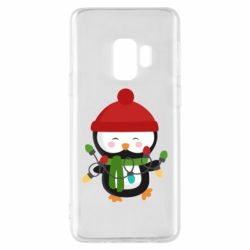 Чехол для Samsung S9 Пингвин с гирляндой - PrintSalon