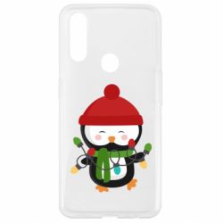 Чехол для Oppo A31 Пингвин с гирляндой - PrintSalon