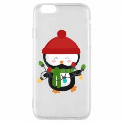Чехол для iPhone 6/6S Пингвин с гирляндой - PrintSalon