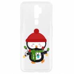 Чехол для Oppo A5/A9 2020 Пингвин с гирляндой - PrintSalon