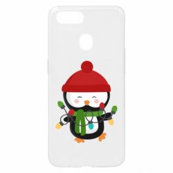 Чехол для Oppo A5s/A12 Пингвин с гирляндой - PrintSalon