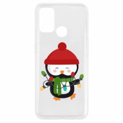 Чехол для Oppo A53/A32/A33 Пингвин с гирляндой - PrintSalon
