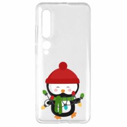 Чехол для Xiaomi Mi10/10 Pro Пингвин с гирляндой - PrintSalon