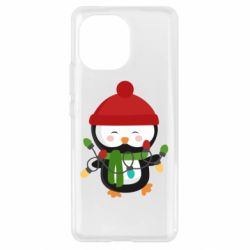 Чехол для Xiaomi Mi11 Пингвин с гирляндой - PrintSalon