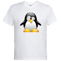 Мужская футболка  с V-образным вырезом Пингвинчик - PrintSalon