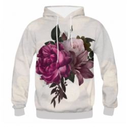 Чоловіче 3D худі Pink flowers - PrintSalon