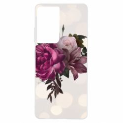 Чохол для Samsung S21 Ultra Pink flowers - PrintSalon