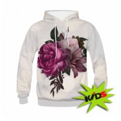 Дитяче 3D худі Pink flowers - PrintSalon
