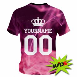 Дитяча 3D футболка Pink smoke is your name