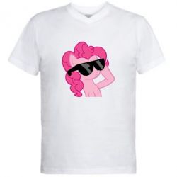 Мужская футболка  с V-образным вырезом Pinkie Pie Cool