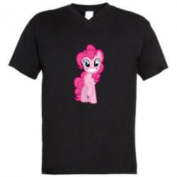 Мужская футболка  с V-образным вырезом Pinkie Pie smile