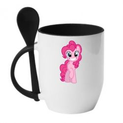 Чашка с ложкой Pinkie Pie smile - PrintSalon